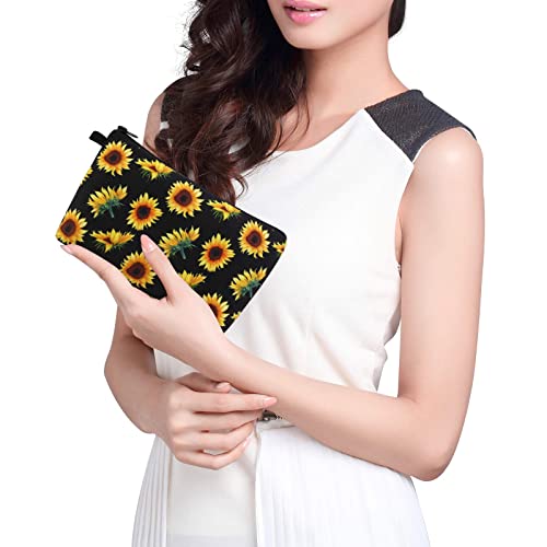 Sunflower Waterproof Makeup Bag for Travel & Daily Use