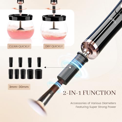 RICRIS Electric Makeup Brush Cleaner and Dryer - 26,000 RPM
