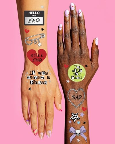 Emo Temporary Tattoos - 54 Styles | Waterproof Party Favors