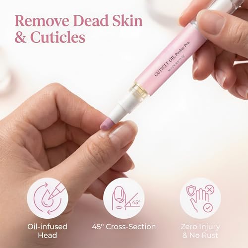2-in-1 Ceramic Cuticle Pusher & Nail Oil Pen for Sensitive Nails