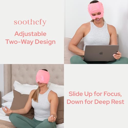 Migraine Relief Cap with Hot/Cold Therapy & Eye Mask