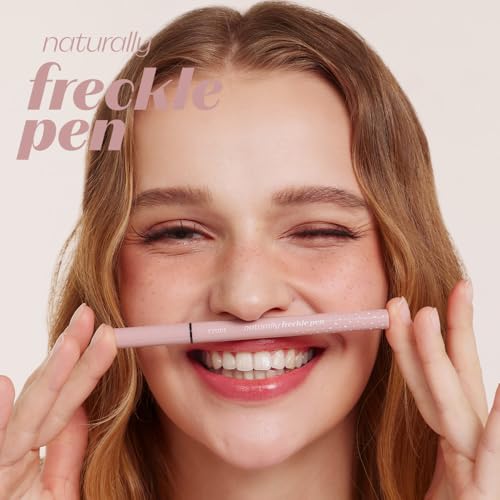 ETUDE Naturally Freckle Pen (light brown), Natural Looking Faux Freckles, Waterproof, Easy Control Sponge Tip, Multi use for Brow Hair Strokes and Lip Liner (0.5g)