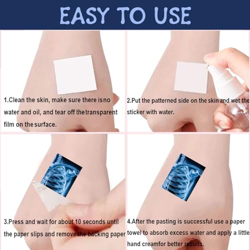 X Ray Temporary Tattoo Stickers - 24 Sheets Radiology Party Favors
