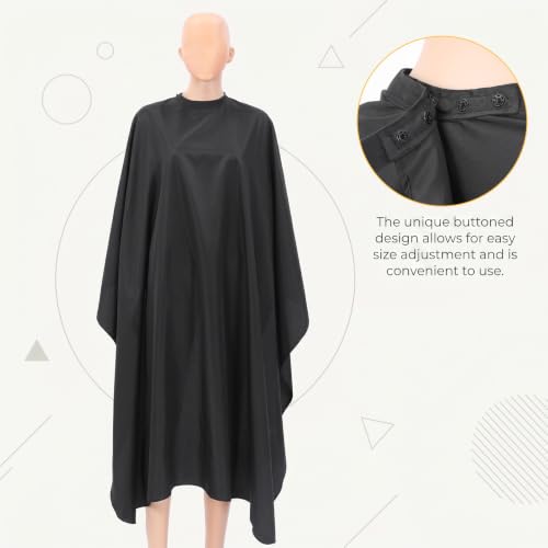 Hair Cutting Cape 55x63 Inch - 8 Pack Black Salon Capes