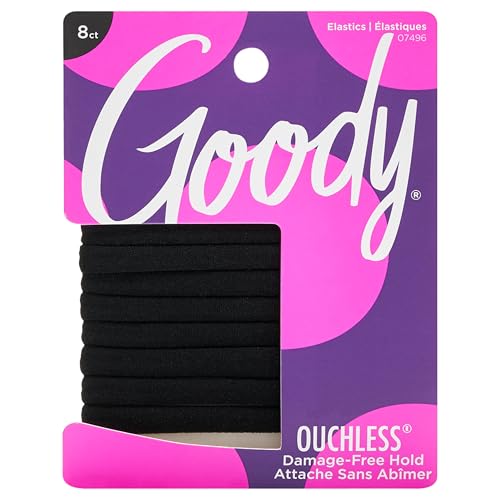 Goody Ouchless Seamless Hair Elastics, 8 Count, Black