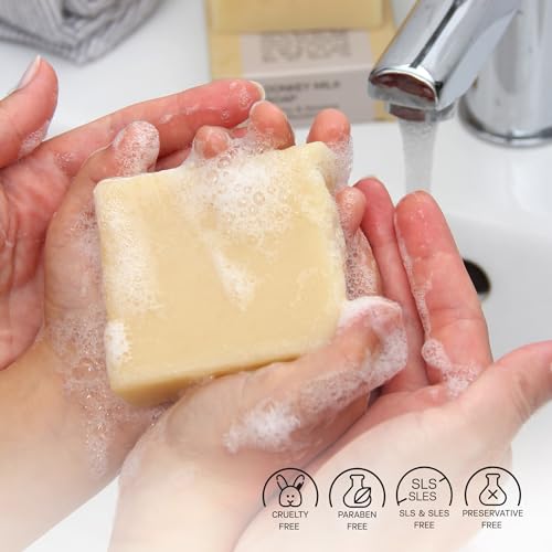 AUTHENTIC BATH & SOAP - Donkey Milk Soap Bar - Cold Processed, Natural, Anti-Aging & Nourishing for All Skin types, Men & Women, Cruelty Free, Face & Body Wash. (Pack of 2) 4.2 Oz Each