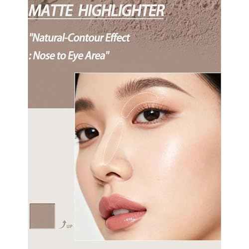 Cool Toned Contour Palette with Mirror, Taupe Grey Contour Powder for Fair Pale Light Cool Toned Skin, Nose Contouring Bronzer Powder with Face Brush