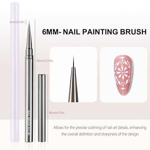 3-Piece Nail Art Brush Set for Gel & Acrylic Nails