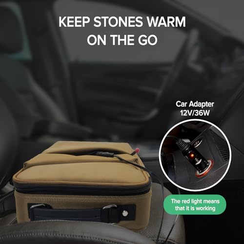 Portable Hot Stone Massage Warmer Set – 16 Basalt Stones, Digital