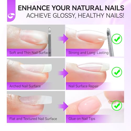 Gelike EC 6-in-1 Clear Nail Glue & Strengthener for Repair & Artificial Nails