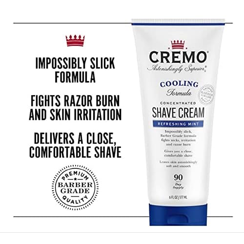 Cremo Barber Grade Cooling Shave Cream, Astonishingly Superior Ultra-Slick Shaving Cream Fights Nick & French Lavender Moisturizing Shave Cream, Astonishingly Superior Shaving Cream For Women