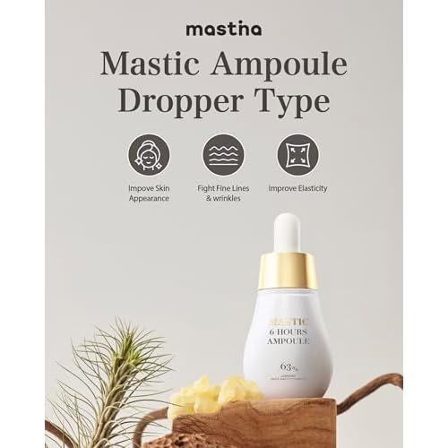 MASTINA Mastic Ampoule Serum Spoid Type Set(Dropper Type, 0.5fl oz, pack of 3), Fermented Mastic Gum. White Mastic Complex 63% + Tranexamic Acid 2% + Niacinamide 5%