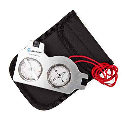STEREN Multifunctional Surveyor Compass with Clinometer | Durable Aluminum Satellite Finder & Inclinometer | Accurate Tripod-Mountable Compass for Forestry, Offroad Surveying, and Site Navigation