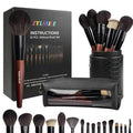 16-Piece Professional Makeup Brush Set with Travel Case