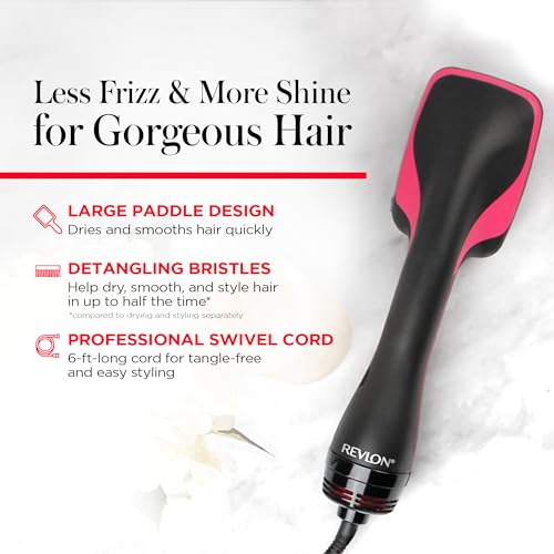REVLON One-Step Hair Dryer and Styler Brush - Ionic Straightener, Black