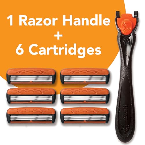 BIC Comfort 3 Men's Refillable 3 Blade Razors, Self Care and Personal Care Products, 1 Handle and 6 Cartridges