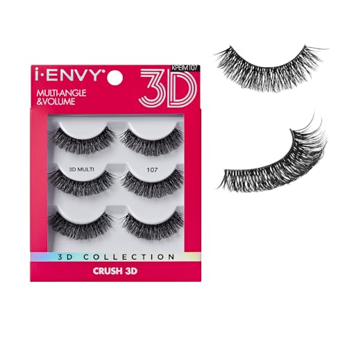 i-ENVY 3D False Lashes, 3 Pairs Fluffy Wispy Strip Eyelashes
