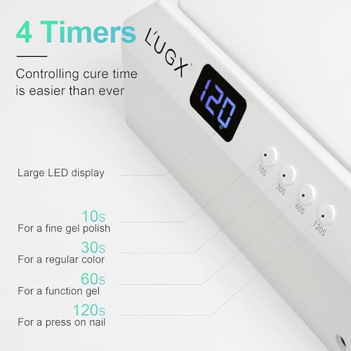 L'UGX 72W Professional Nail Curing Lamp with Arm Rest & Tray