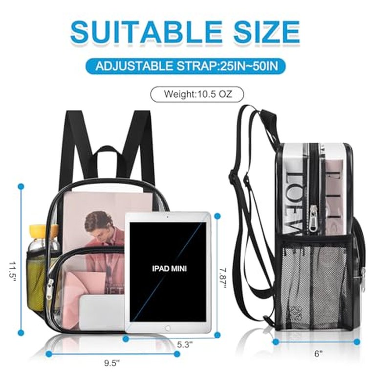 Clear Backpack for Stadium Events 12x12x6 Approved