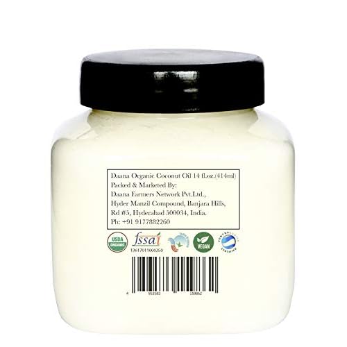 Daana Organic Coconut Oil for Skin: Extra Virgin, Cold Pressed (12 oz)