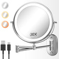 8" Double Sided Magnifying Makeup Mirror with LED Light 30X/1X