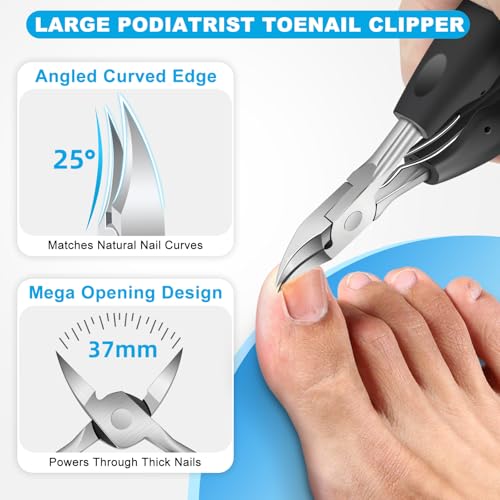 DRMODE 5-in-1 Toenail Clipper Set for Thick Nails & Ingrown