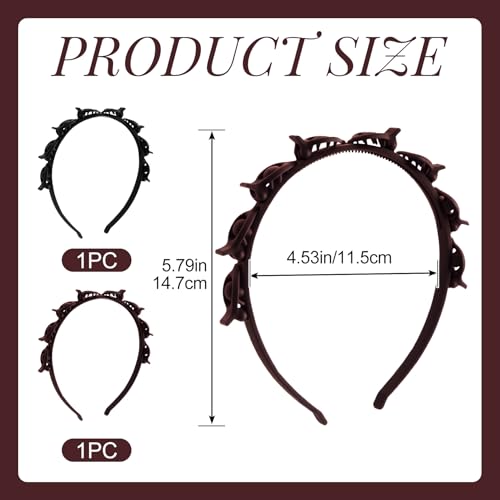 PAGOW 2-Pack Braided Headband with Clips for Women