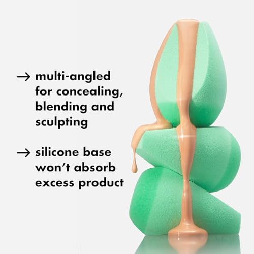 e.l.f. Angled Silicone Face Sponge, Angled Design For Cream & Liquid Blush, Bronzer, Foundation & Concealer, Vegan & Cruelty-free