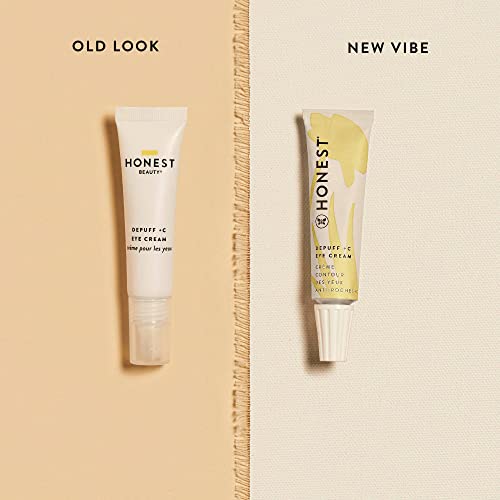 Honest Beauty Vitamin C Depuff Brightening Eye Cream | Reduces Dark Circles | Vitamin C, Daisy Flower Extract, Hyaluronic Acid | EWG Verified, Vegan + Cruelty Free | 0.5 fl oz