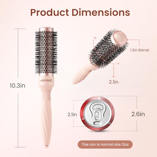 AIMIKE Rose Luxe 1.3 Inch Small Round Blowout Brush for Short Hair - Rose Gold