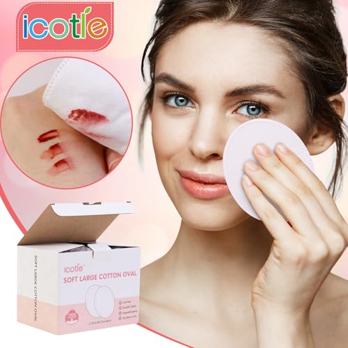 Oval Cotton Pads 100 Count - Ultra-Soft Makeup Remover