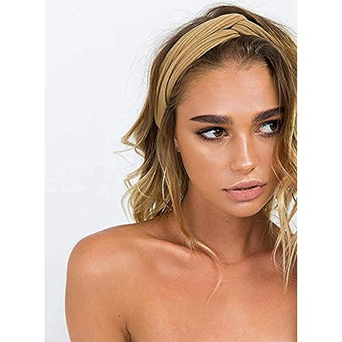 AQOKKA Boho Non-Slip Knotted Headbands for Women - Soft Elastic Hair Band