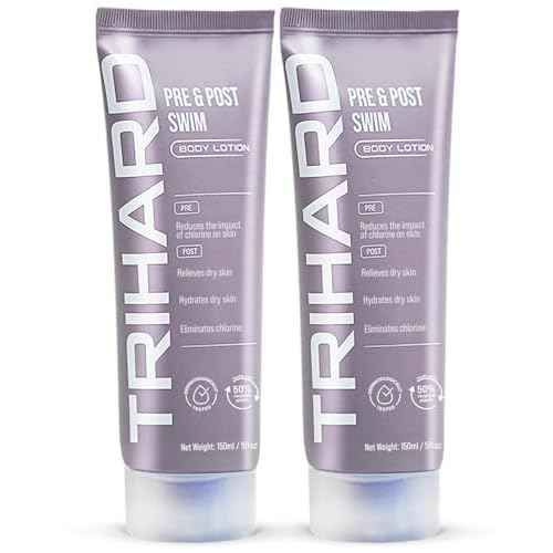 TRIHARD Chlorine Defense Body Lotion for Swimmers, Protects and Hydrates Sensitive Skin from Pool and Ocean, Pre and Post Swim Chlorine Protection from Hard Water and Chemicals (Pack of 2)