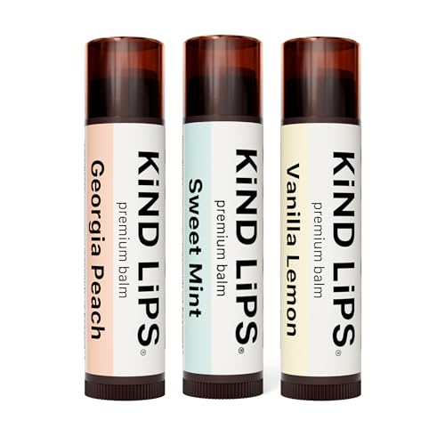 Kind Lips Lip Balm - Nourishing & Moisturizing Lip Care for Dry, Chapped Lips | Infused with Shea Butter & Beeswax | Variety Pack | 0.15 Oz (Pack of 3)