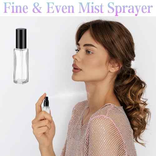 YOCASII Travel Perfume Bottle Refillable Mini Spray Bottle for Travel, Refillable Perfume Atomizer, Spray Bottle for Cologne, 4PCS Plane Mini Essentials