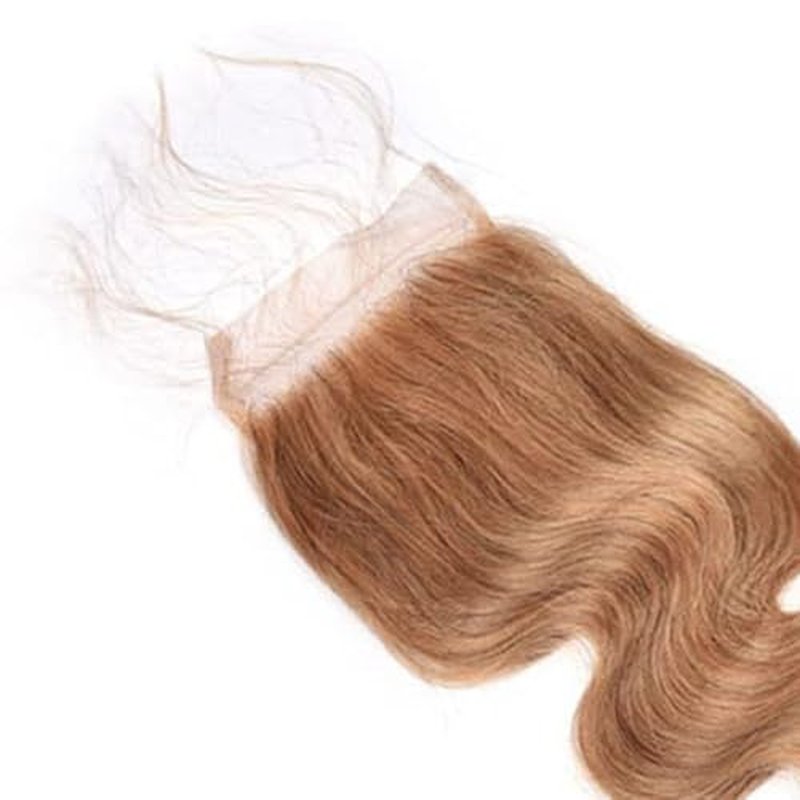 #27 Blonde Lace Closure 4x4 HD Transparent Body Wave Human Hair