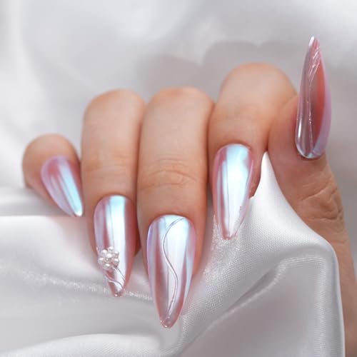 Pretty Diva Moonlight Chrome Nail Powder - Iridescent Aurora Mermaid Pigment