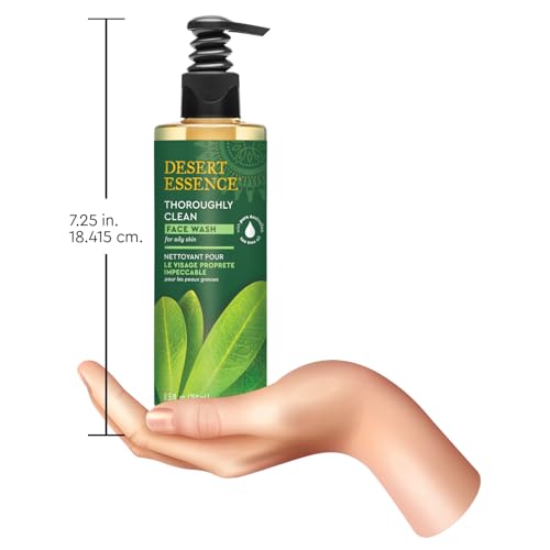 Desert Essence Thoroughly Clean Face Wash with Tea Tree Oil ? Natural Facial Cleanser with Castile Soap & Coconut Oil ? For Oily & Sensitive Skin ? Vegan & Cruelty-Free (8.5 Fl Oz)