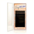 Easy Fan Professional Eyelash Extensions Black L 0.07, 7-15mm Mix - Self-Fanning Rapid Blooming Russian Volume Individual Lashes (L 0.07, 7-15 mm)