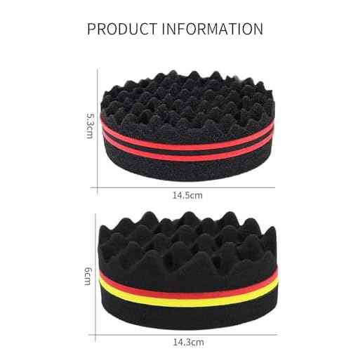 Hair Sponge Set,Afro Brush, Magic Curl Glove, Metal Pick Comb, and Twist Comb for Hairstyling (Black-6Pcs)