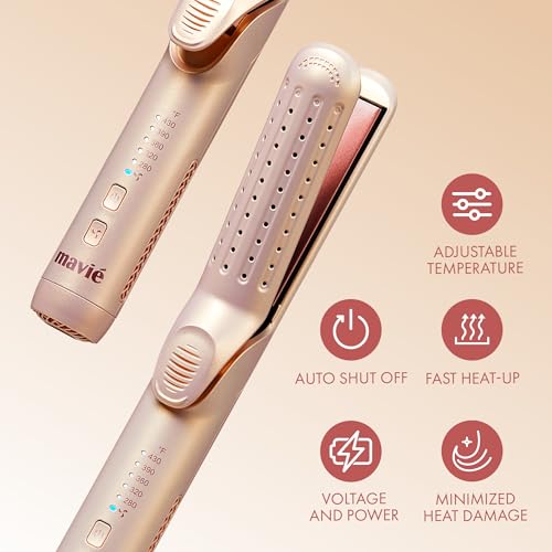 MAVIÉ 2-in-1 Curling Wand & Hair Straightener with 360° Airflow