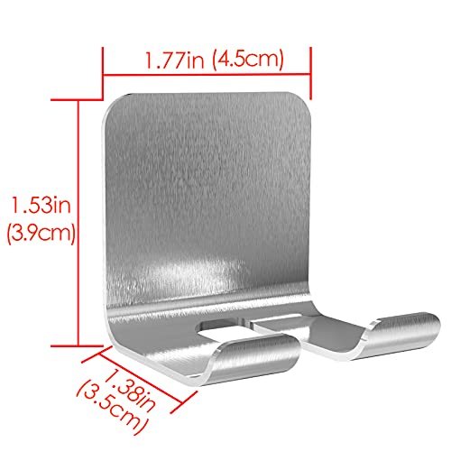 Linkidea 8 Pack Wall Mount Shower Razor Holder Bulk Pack, Wholesale Multi-Pack Self Adhesive Shaver Hooks, Stainless Steel Hanger Compatible with Vikings, Merkur Double Edge Safety Razor(Silver)