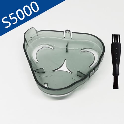 Razor Head Dustproof Cover Compatible with Philips S5000 SW5000 Series, Plastic Protective Razor Cap for Men's Shaver S5008 S5010 S5011 S5013 S5015 S5040 S5050 S5070 S5071 Sh50 and Cleaning Brush Set