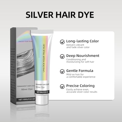 Silver Hair Dye for Bleached Blonde – 2-in-1 Color & Care
