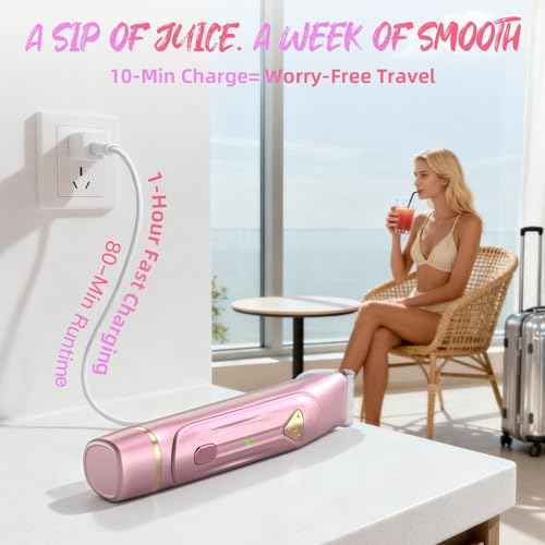 Dermave Bikini Shaver - Bikini Trimmer for Women, Waterproof Electric Dual Head Shaver (Pink)