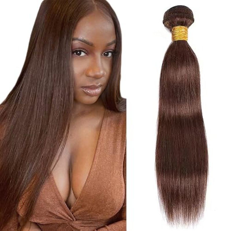 #4 Brown Straight Human Hair Bundle 12 Inch 50g