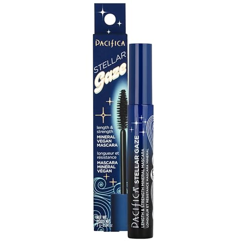 Pacifica Stellar Gaze Mascara - Supernova Black, Glass Vial