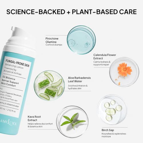 BellamiLuxx Fungal Acne Treatment Lotion for Face & Body - Natural Actives