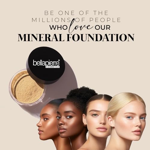 Bellapierre Mineral Foundation SPF 15 ? Loose Powder Foundation, Full Coverage Mineral Makeup with Matte Finish ? Vegan, Cruelty Free, Hypoallergenic, Oil & Talc Free ? 0.32 oz - Nutmeg
