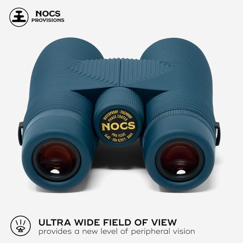 Nocs Provisions Pro Issue 8x42 Waterproof Binoculars, 8X Magnification, Phase Coated Bak4 Prism, Wide View Multi-Coated Lenses for Bird Watching, Wildlife Viewing & Stargazing - Harbor Blue